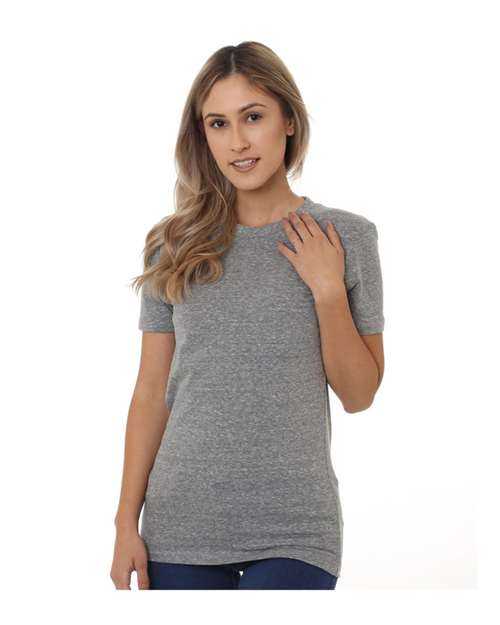 Bayside 5810 Women&#39;s USA-Made Triblend Short Sleeve T-Shirt - Tri Athletic Grey - HIT a Double