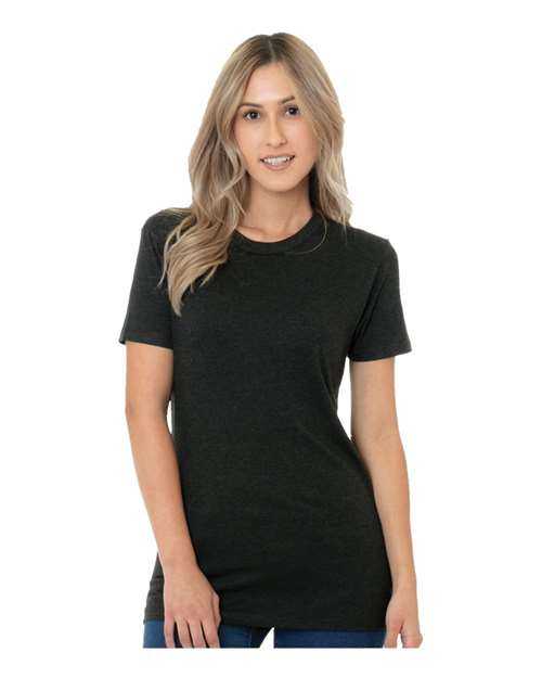 Bayside 5810 Women&#39;s USA-Made Triblend Short Sleeve T-Shirt - Tri Black - HIT a Double