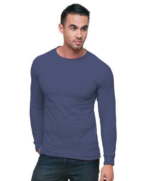 Bayside 6100 USA-Made Long Sleeve T-Shirt - Bohemian Blue - HIT a Double
