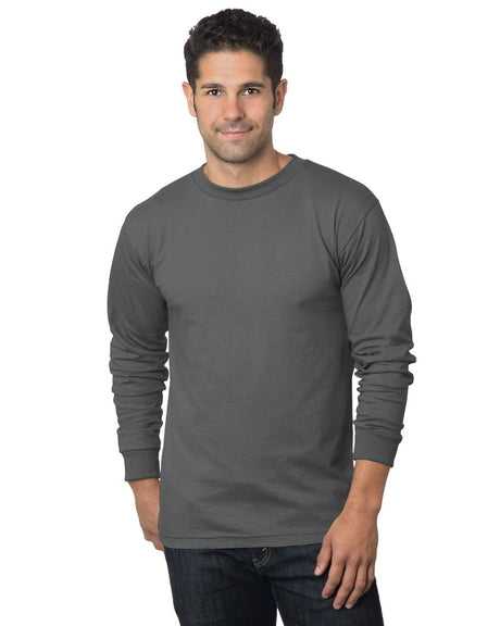 Bayside 6100 USA-Made Long Sleeve T-Shirt - Charcoal - HIT a Double