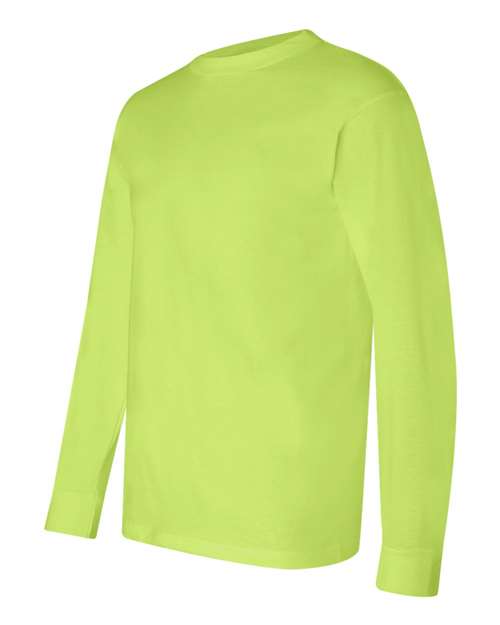 Bayside 6100 USA-Made Long Sleeve T-Shirt - Lime Green - HIT a Double