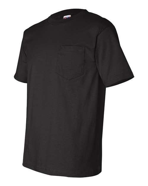 Bayside 7100 USA-Made Short Sleeve T-Shirt with a Pocket - Black - HIT a Double