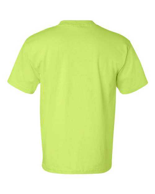 Bayside 7100 USA-Made Short Sleeve T-Shirt with a Pocket - Lime Green - HIT a Double