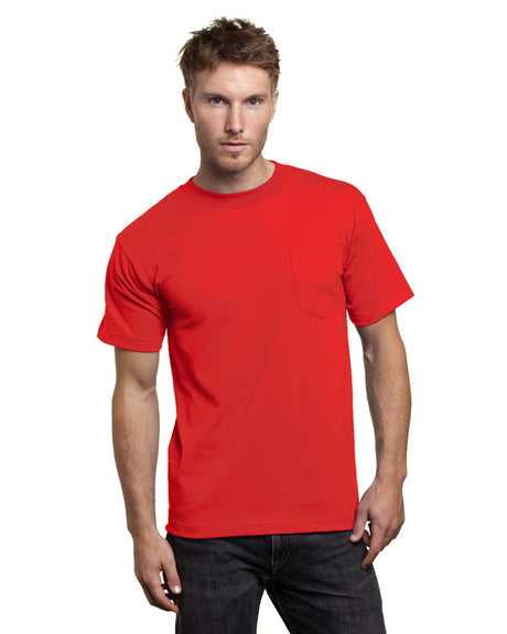 Bayside 7100 USA-Made Short Sleeve T-Shirt with a Pocket - Red - HIT a Double