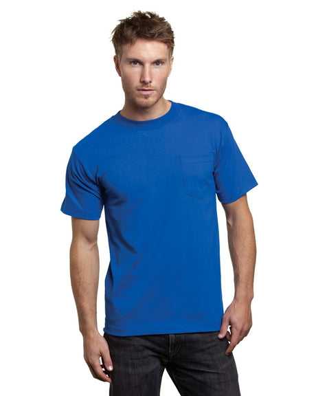 Bayside 7100 USA-Made Short Sleeve T-Shirt with a Pocket - Royal Blue - HIT a Double