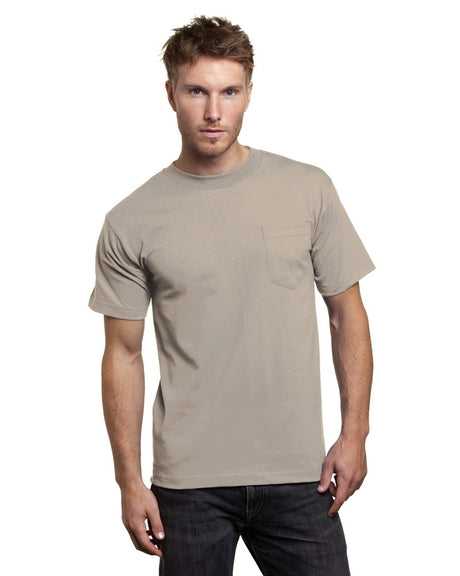 Bayside 7100 USA-Made Short Sleeve T-Shirt with a Pocket - Sand - HIT a Double