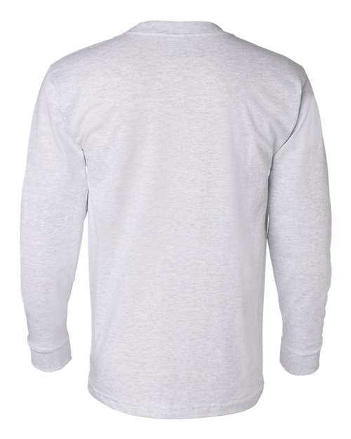 Bayside 8100 USA-Made Long Sleeve T-Shirt with a Pocket - Ash - HIT a Double