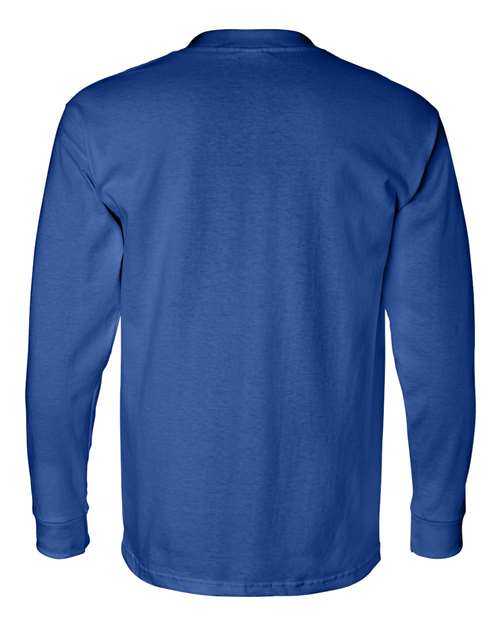 Bayside 8100 USA-Made Long Sleeve T-Shirt with a Pocket - Royal Blue - HIT a Double
