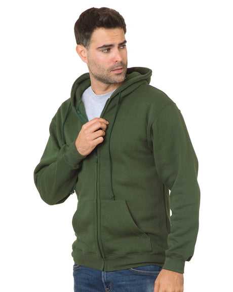 Bayside 900 USA-Made Full-Zip Hooded Sweatshirt - Hunter Green - HIT a Double