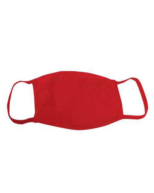 Bayside 9100 100% Cotton Face Mask Pkg 25 - Red - HIT a Double