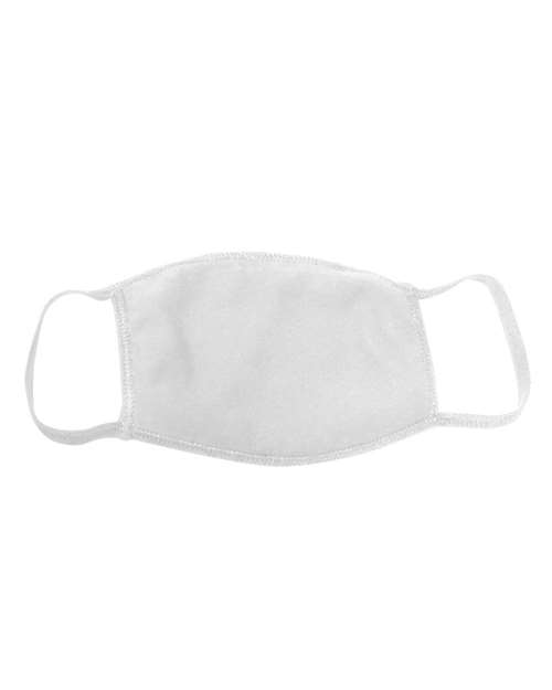 Bayside 9100 100% Cotton Face Mask Pkg 25 - White - HIT a Double