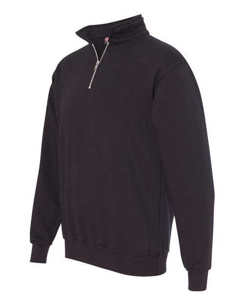 Bayside 920 USA-Made Quarter-Zip Pullover Sweatshirt - Black - HIT a Double