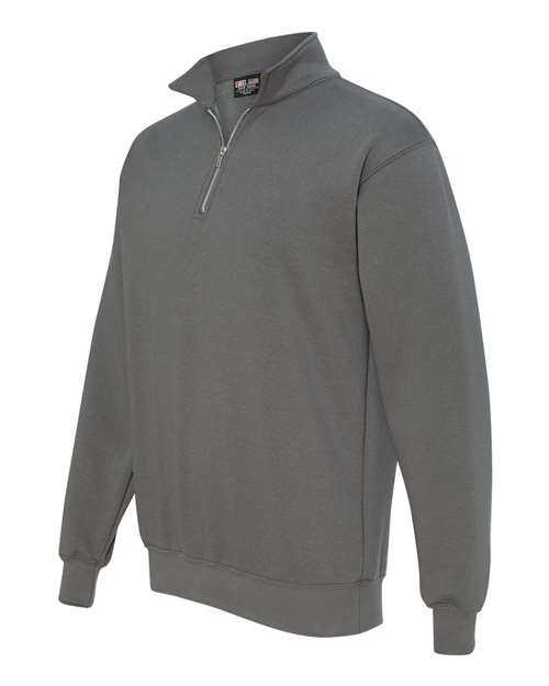 Bayside 920 USA-Made Quarter-Zip Pullover Sweatshirt - Charcoal - HIT a Double