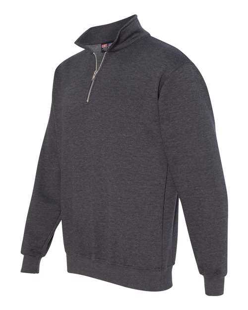 Bayside 920 USA-Made Quarter-Zip Pullover Sweatshirt - Charcoal Heather - HIT a Double