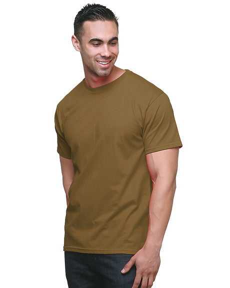 Bayside 9500 Unisex Fine Jersey Crew Tee - Coyote Brown - HIT a Double