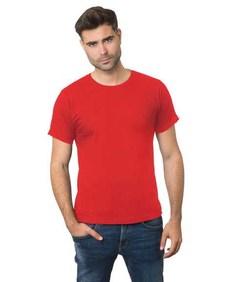 Bayside 9500 Unisex Fine Jersey Crew Tee - Red - HIT a Double