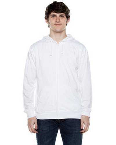 Beimar AZJ702 Unisex 45 oz Jersey Long-Sleeve Full-Zip Hooded T-Shirt - White - HIT a Double
