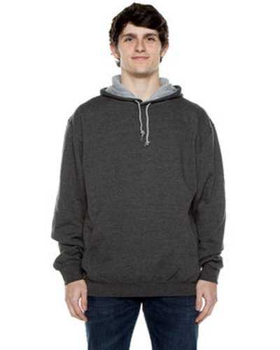 Beimar F1023 Unisex 10 oz 80 20 Poly Cotton Contrast Hood Sweatshirt - Charcoal Heather Gray - HIT a Double