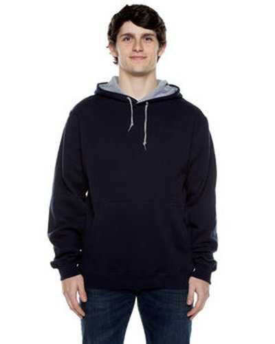Beimar F1023 Unisex 10 oz 80 20 Poly Cotton Contrast Hood Sweatshirt - Deep Navy Heather Gray - HIT a Double