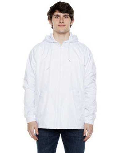 Beimar WB103RB Unisex Nylon Full Zip Hooded Jacket - White - HIT a Double