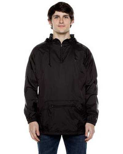 Beimar WB107BG Unisex Nylon Packable Pullover Anorak Jacket - Black - HIT a Double
