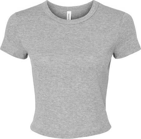 Bella + Canvas 1010 Women&#39;s Micro Rib Baby Tee - Athletic Heather - HIT a Double - 1