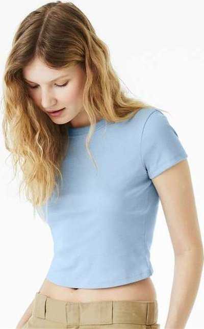 Bella + Canvas 1010 Women&#39;s Micro Rib Baby Tee - Solid Baby Blue Blend - HIT a Double - 3
