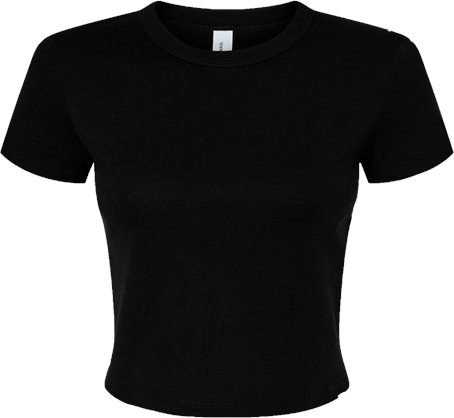 Bella + Canvas 1010 Women&#39;s Micro Rib Baby Tee - Solid Black Blend - HIT a Double - 1