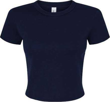 Bella + Canvas 1010 Women&#39;s Micro Rib Baby Tee - Solid Navy Blend - HIT a Double - 1