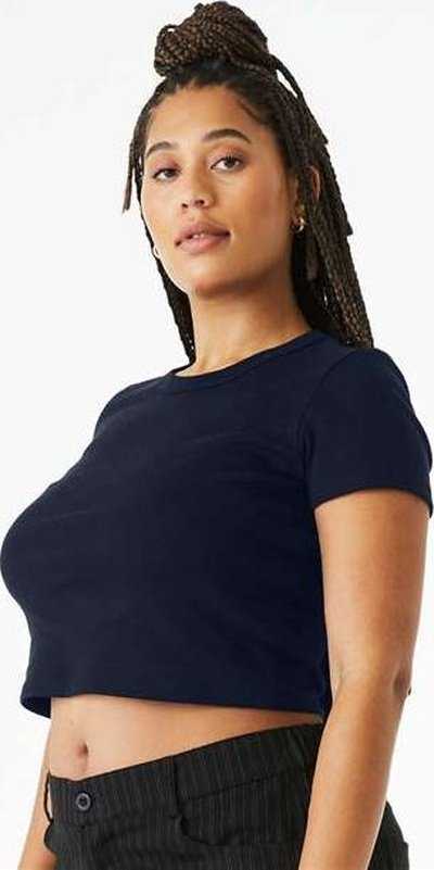 Bella + Canvas 1010 Women&#39;s Micro Rib Baby Tee - Solid Navy Blend - HIT a Double - 3
