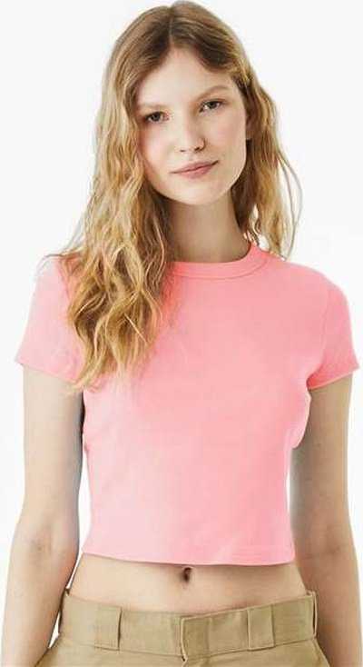 Bella + Canvas 1010 Women&#39;s Micro Rib Baby Tee - Solid Pink Blend - HIT a Double - 2