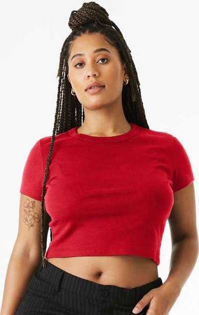 Bella + Canvas 1010 Women&#39;s Micro Rib Baby Tee - Solid Red Blend - HIT a Double - 2