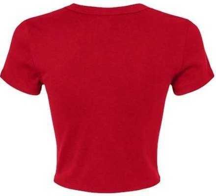 Bella + Canvas 1010 Women&#39;s Micro Rib Baby Tee - Solid Red Blend - HIT a Double - 5
