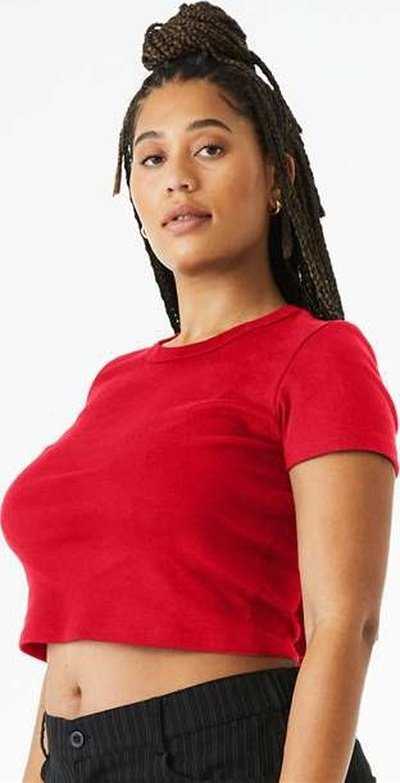 Bella + Canvas 1010 Women&#39;s Micro Rib Baby Tee - Solid Red Blend - HIT a Double - 3