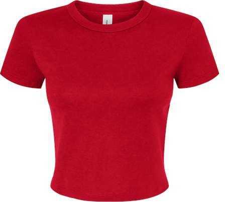 Bella + Canvas 1010 Women&#39;s Micro Rib Baby Tee - Solid Red Blend - HIT a Double - 1
