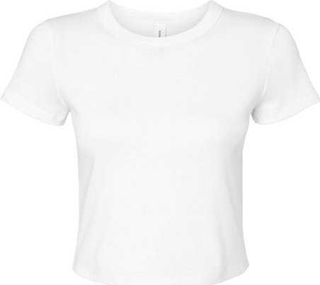 Bella + Canvas 1010 Women's Micro Rib Baby Tee - Solid White Blend - HIT a Double - 1
