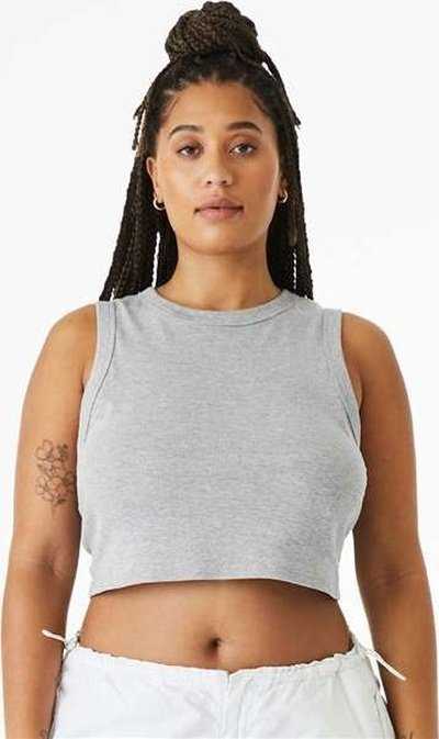 Bella + Canvas 1013 Women&#39;s Micro Rib Muscle Crop Tank - Athletic Heather - HIT a Double - 2