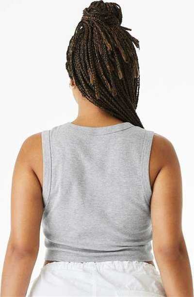 Bella + Canvas 1013 Women&#39;s Micro Rib Muscle Crop Tank - Athletic Heather - HIT a Double - 4