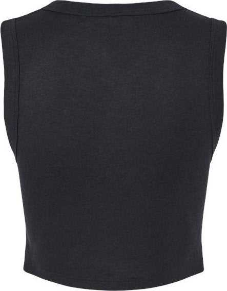 Bella + Canvas 1013 Women&#39;s Micro Rib Muscle Crop Tank - Solid Black Blend - HIT a Double - 5