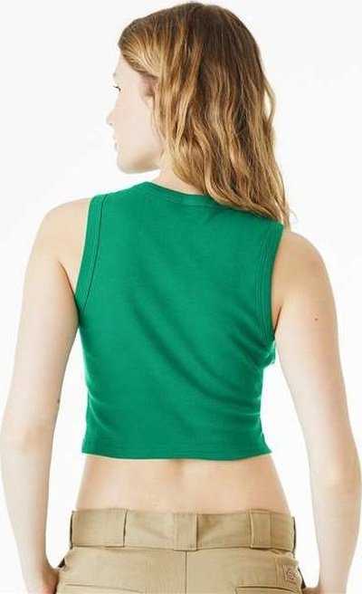 Bella + Canvas 1013 Women&#39;s Micro Rib Muscle Crop Tank - Solid Kelly Blend - HIT a Double - 4
