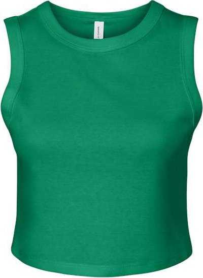Bella + Canvas 1013 Women&#39;s Micro Rib Muscle Crop Tank - Solid Kelly Blend - HIT a Double - 1