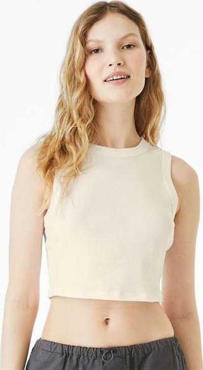 Bella + Canvas 1013 Women&#39;s Micro Rib Muscle Crop Tank - Solid Natural Blend - HIT a Double - 2