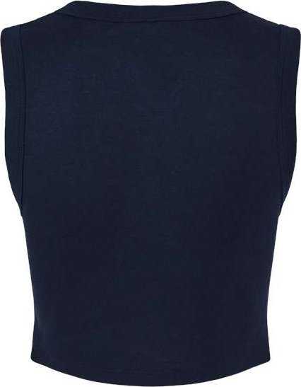 Bella + Canvas 1013 Women&#39;s Micro Rib Muscle Crop Tank - Solid Navy Blend - HIT a Double - 5