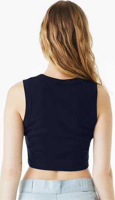 Bella + Canvas 1013 Women&#39;s Micro Rib Muscle Crop Tank - Solid Navy Blend - HIT a Double - 4