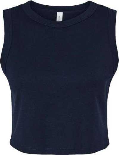 Bella + Canvas 1013 Women&#39;s Micro Rib Muscle Crop Tank - Solid Navy Blend - HIT a Double - 1