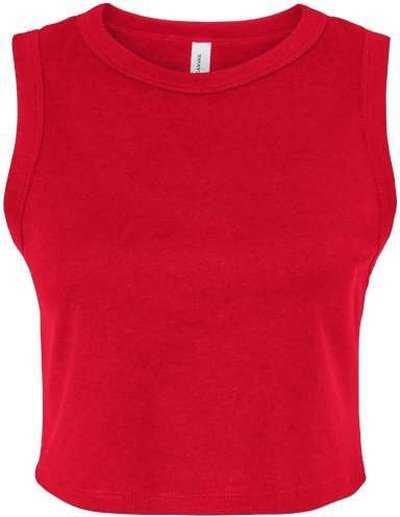 Bella + Canvas 1013 Women&#39;s Micro Rib Muscle Crop Tank - Solid Red Blend - HIT a Double - 1