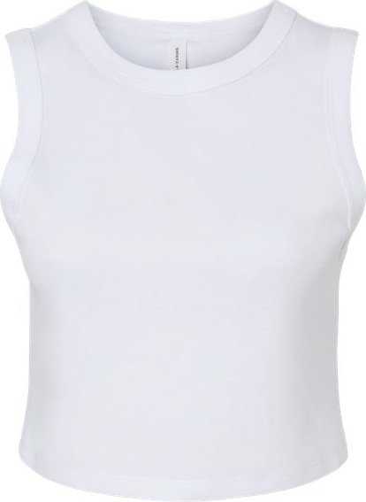 Bella + Canvas 1013 Women&#39;s Micro Rib Muscle Crop Tank - Solid White Blend - HIT a Double - 1