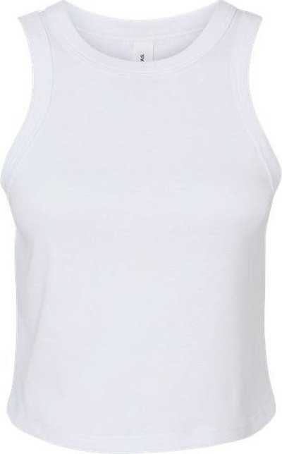 Bella + Canvas 1019 Women&#39;s Micro Rib Racer Tank - Solid White Blend - HIT a Double - 1