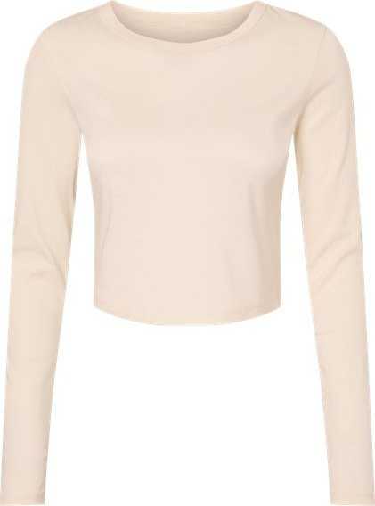 Bella + Canvas 1501 Women&#39;s Micro Rib Long Sleeve Baby Tee - Solid Natural Blend - HIT a Double - 1