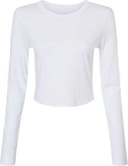 Bella + Canvas 1501 Women&#39;s Micro Rib Long Sleeve Baby Tee - Solid White Blend - HIT a Double - 1